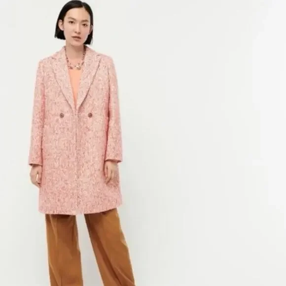 NEW J. Crew Daphne Tweed Topcoat Faded Guava Size 10 - Picture 5 of 13